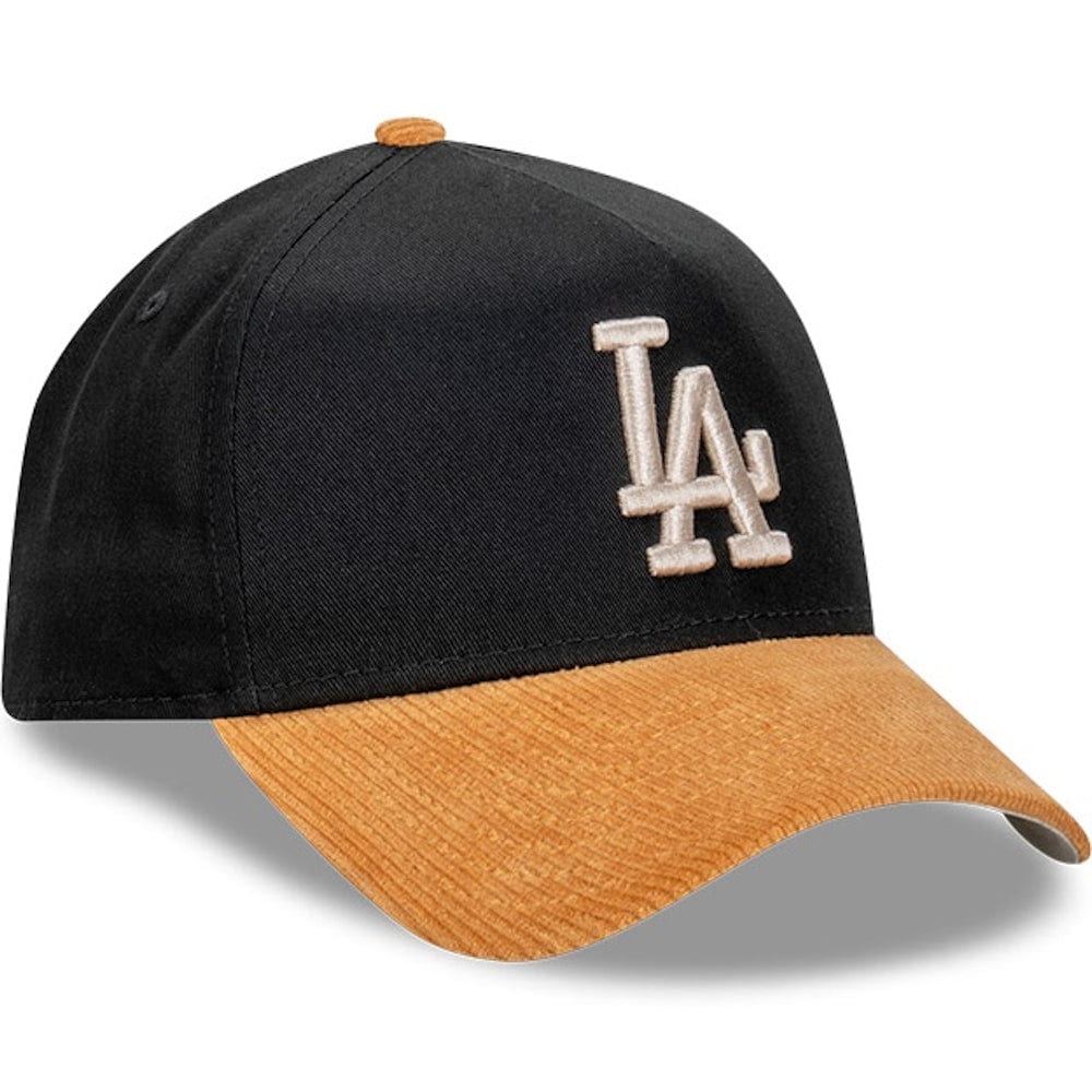 New Era 9FORTY Premium Cord Visor A-Frame Snapback Los Angeles Dodgers - Black / Wheat