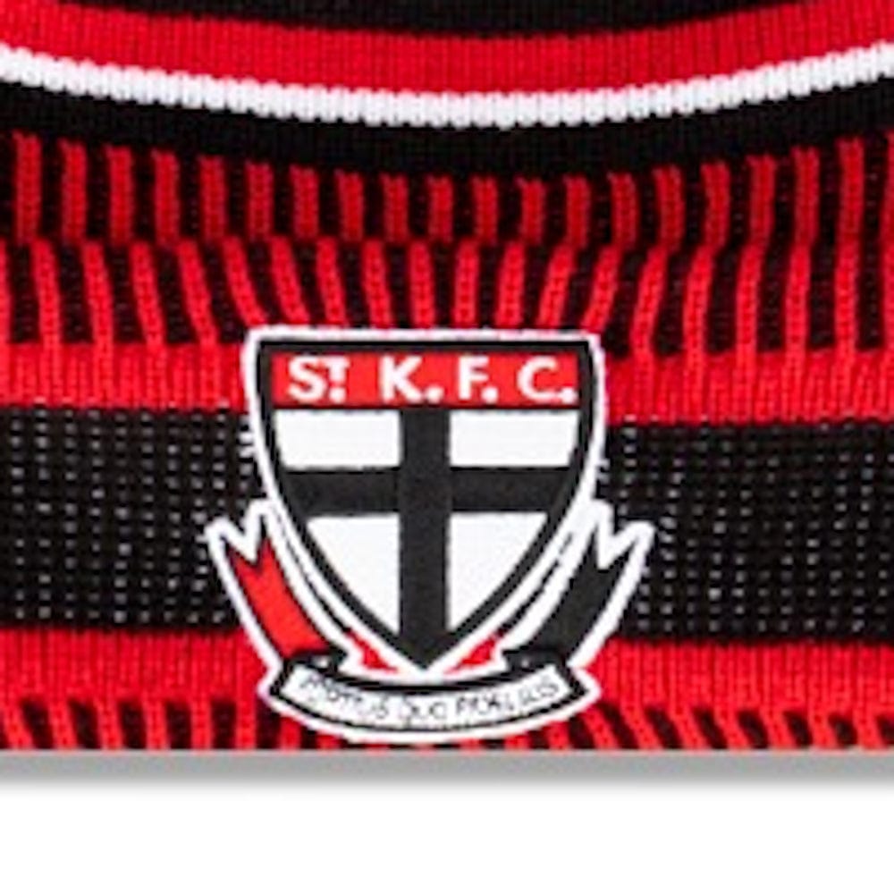 New Era Pom Knit Est Date Beanie St Kilda Saints - Black / Red