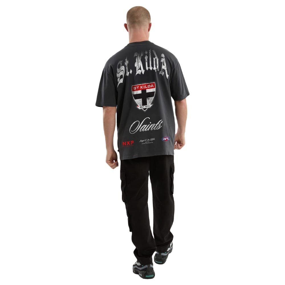 NXP X AFL St Kilda Vintage Goth Tee - Pigment Asphalt