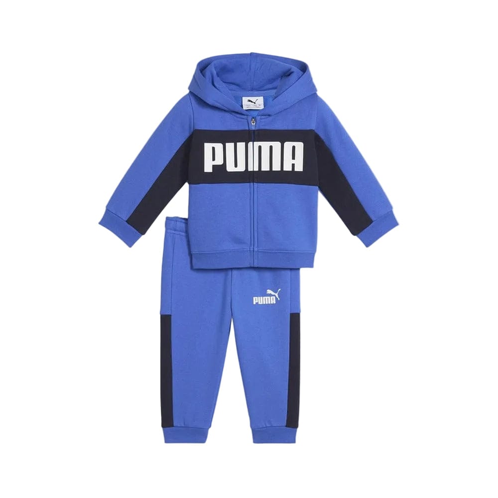 PUMA Infants Minicats Essentials Block Hooded Set - Mountain Blue