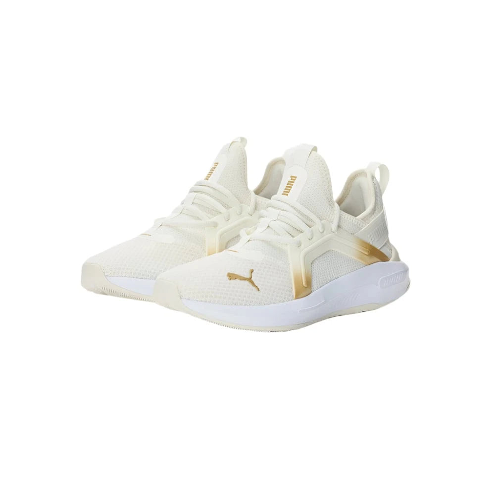 Pumas Womens Softride Enzo 5 Metallic - White/Gold/Black