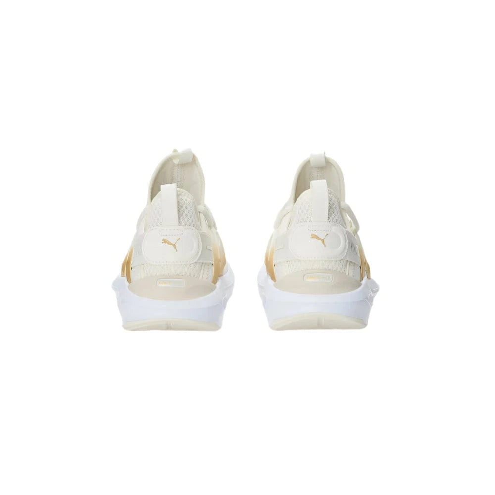 Pumas Womens Softride Enzo 5 Metallic - White/Gold/Black