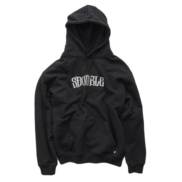 S / DOUBLE Mid Block Fleece Hoodie - Black