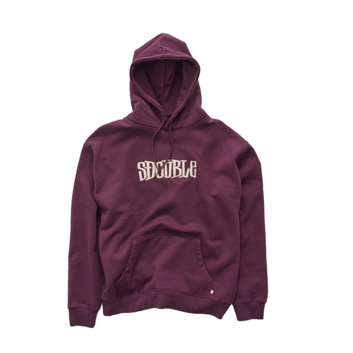 S / DOUBLE Mid Block Fleece Hoodie - Bordeaux