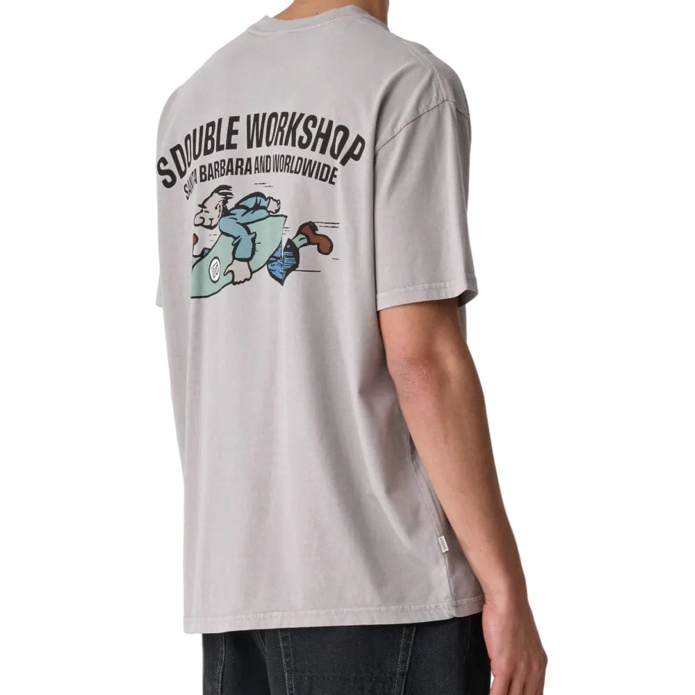 S / DOUBLE Running Man SS Tee - Pigment Rock Grey