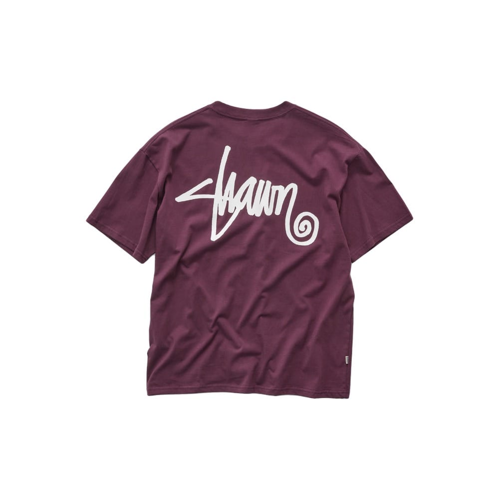 S / DOUBLE Shawn Script SS Tee - Bordeaux