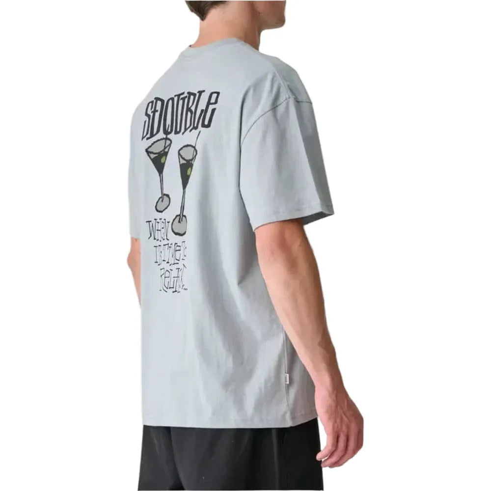 S / DOUBLE Time To Relax SS Tee - Dusty Blue