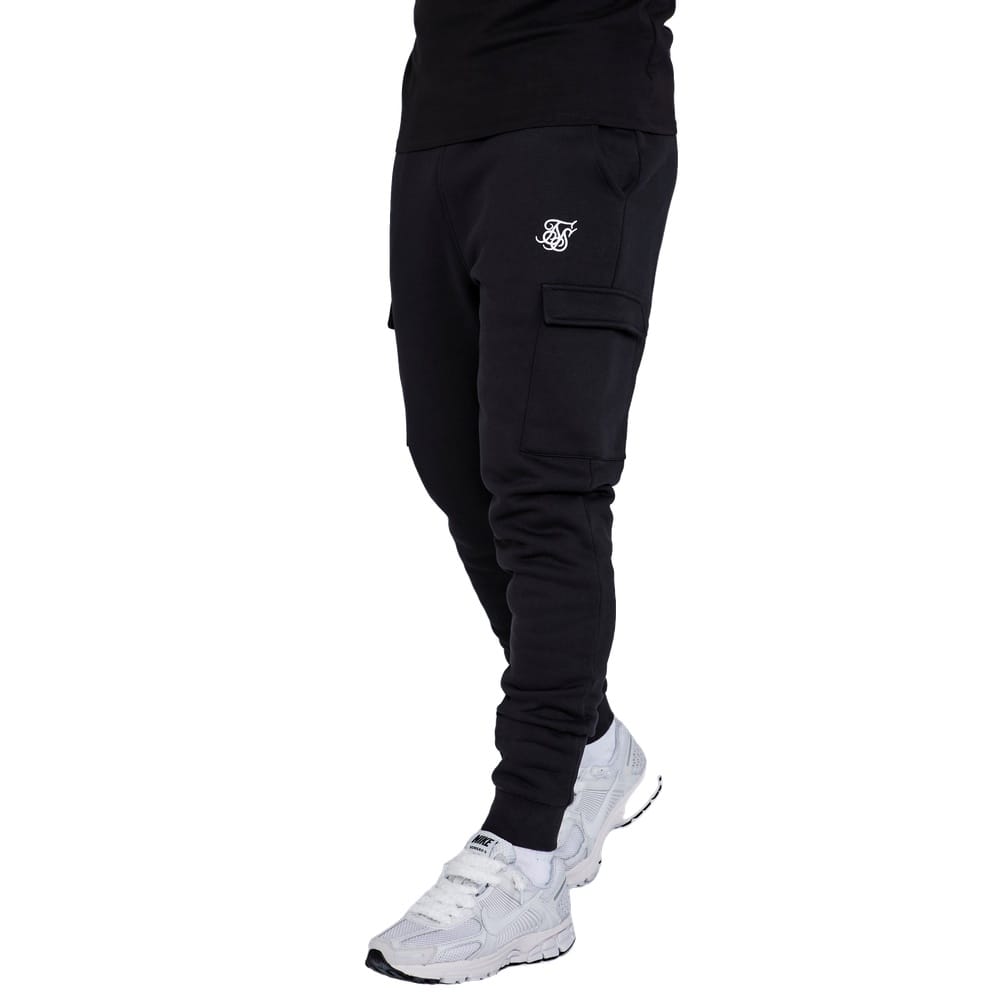 SikSilk Essential Cargo Jogger - Black