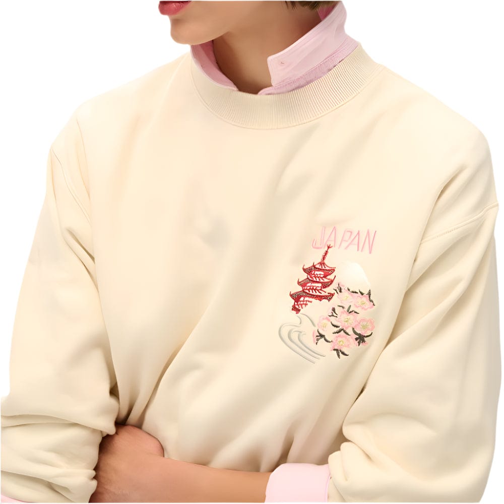 Superdry Womens Suika Embroidered Loose Sweat - Rice White