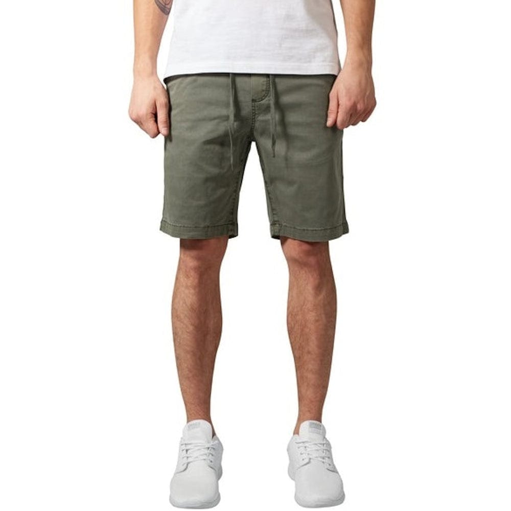 Urban Classics Stretch Twill Jog Shorts - Olive