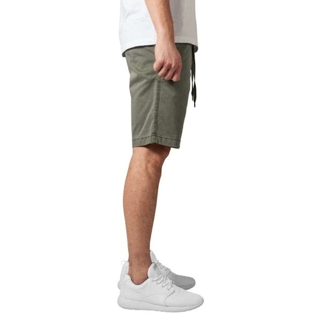 Urban Classics Stretch Twill Jog Shorts - Olive
