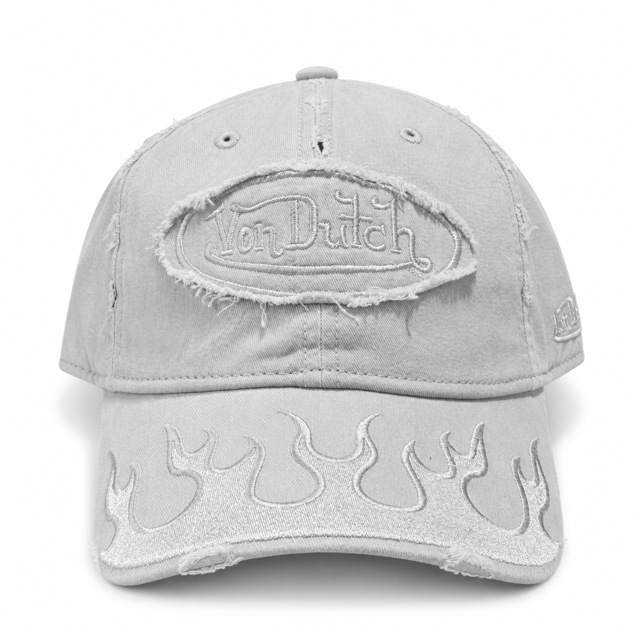 Von Dutch Flames Dad Cap - Light Grey