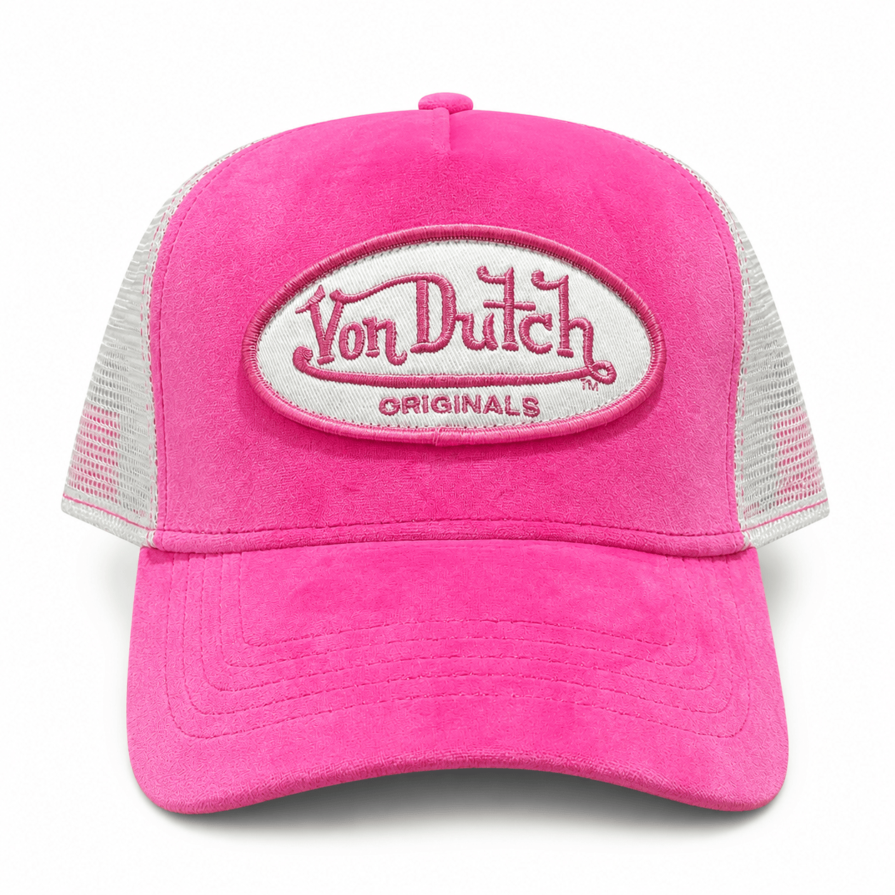 Von Dutch Velvet Originals Trucker Hat - Pink / White