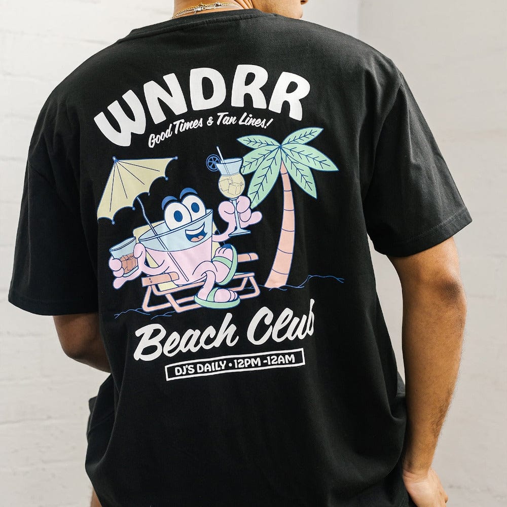 WNDRR Beach Club Box Fit Tee - Black