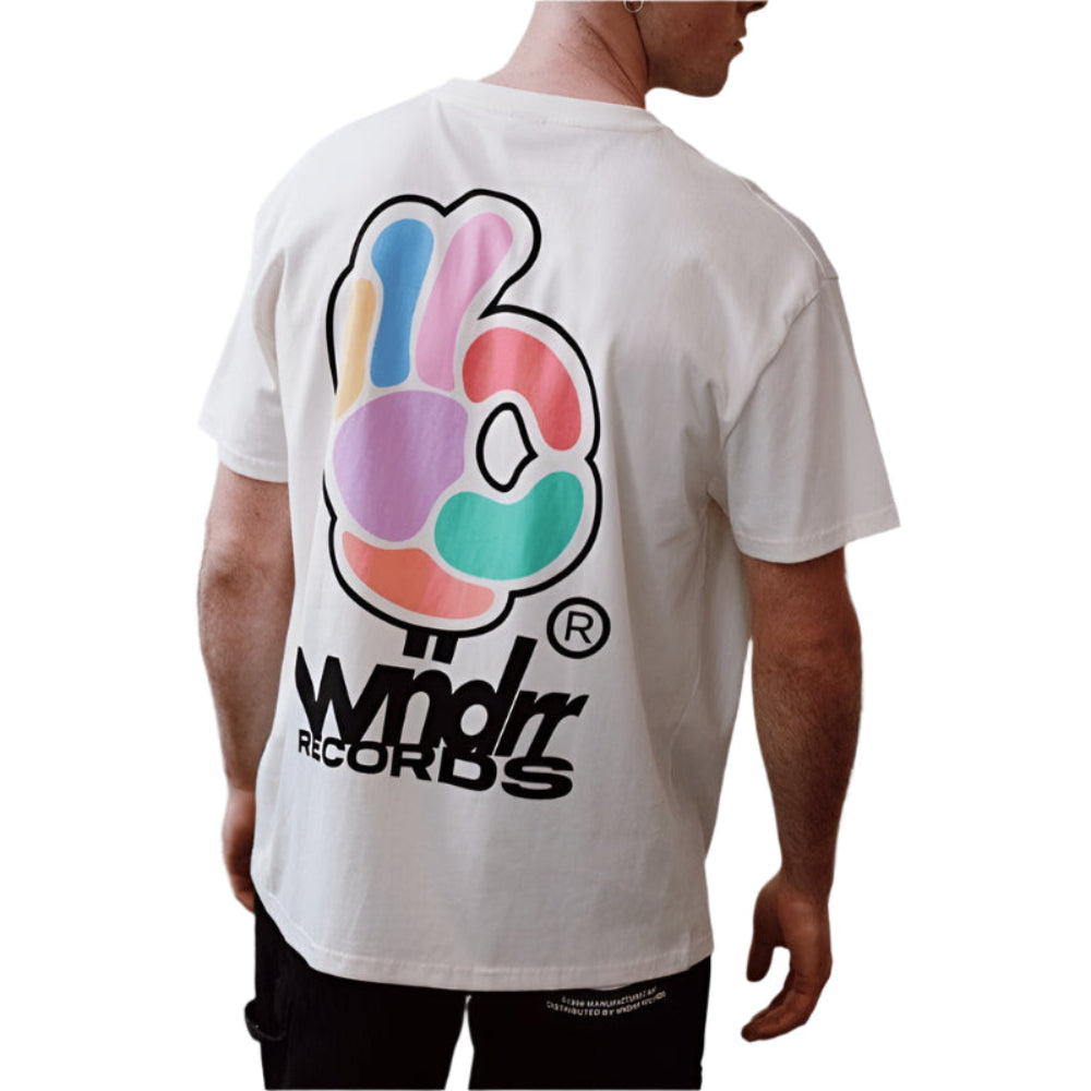 WNDRR Benny Box Fit Tee - Off White - On Body Back