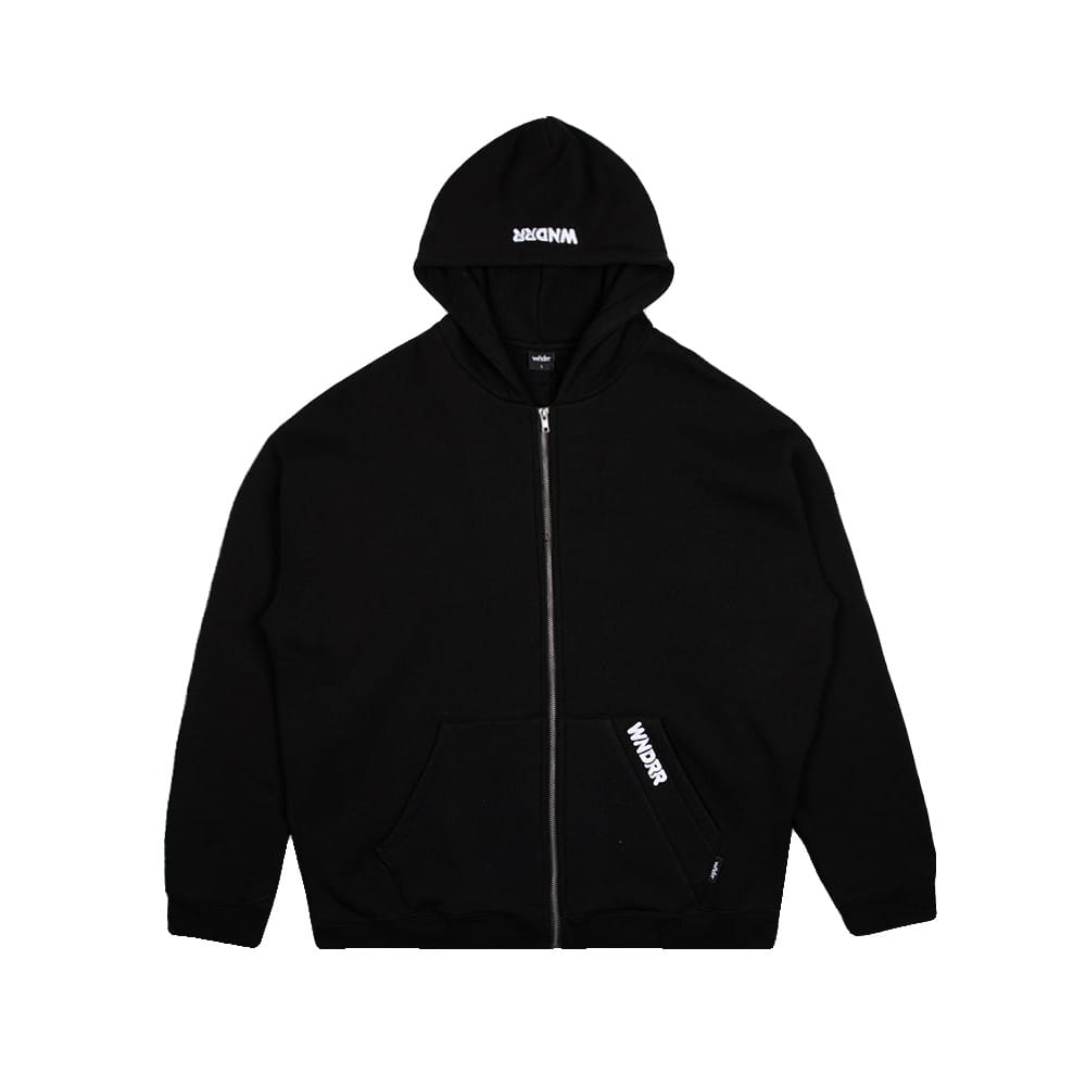 WNDRR Halo Zip Hood Sweat - Black