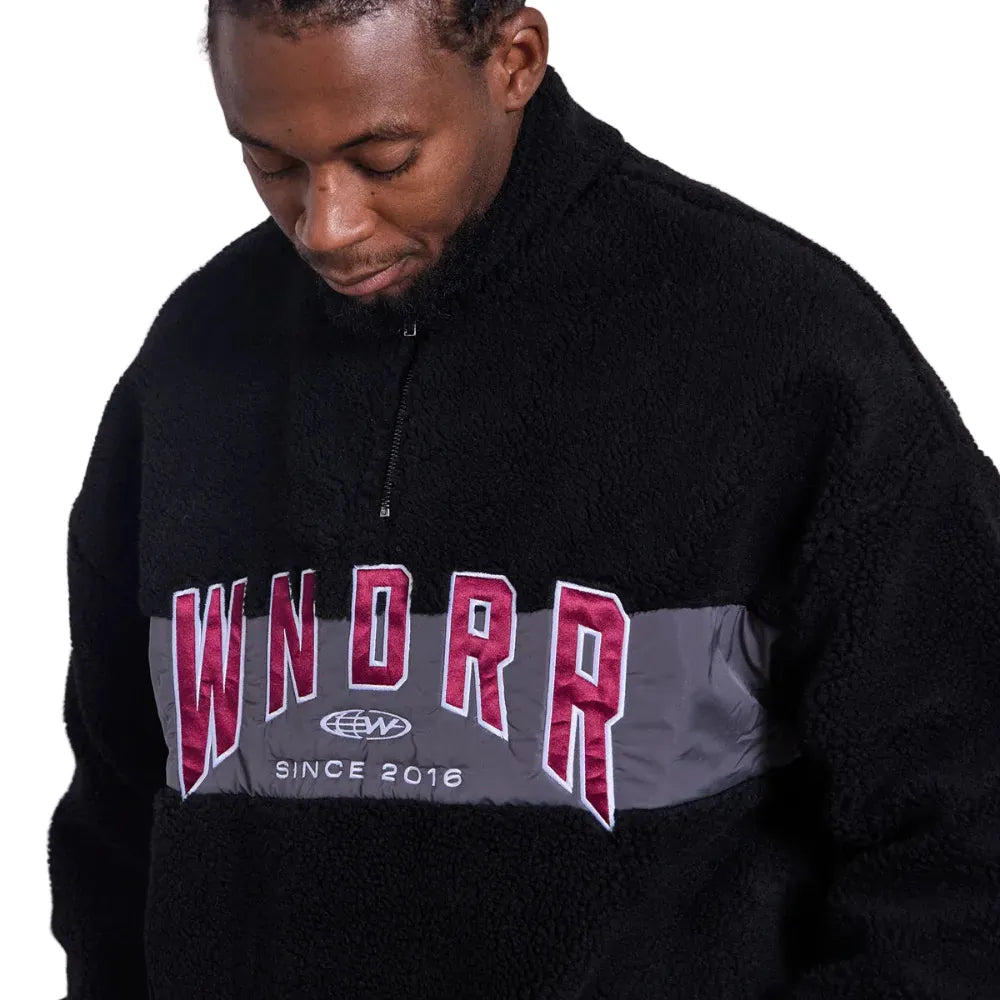 WNDRR Hashi 1/4 Zip Sherpa Flecce - Black
