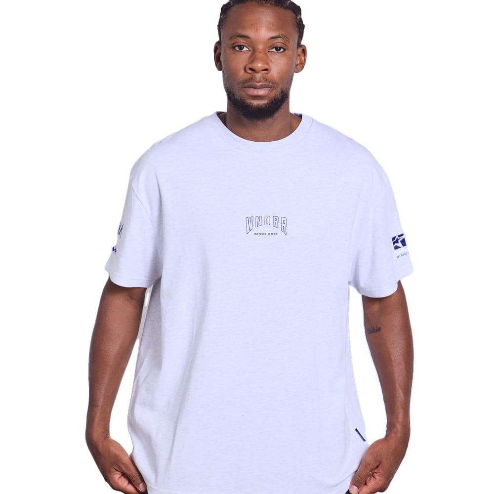 WNDRR Hashi Box Fit Tee - White Marle