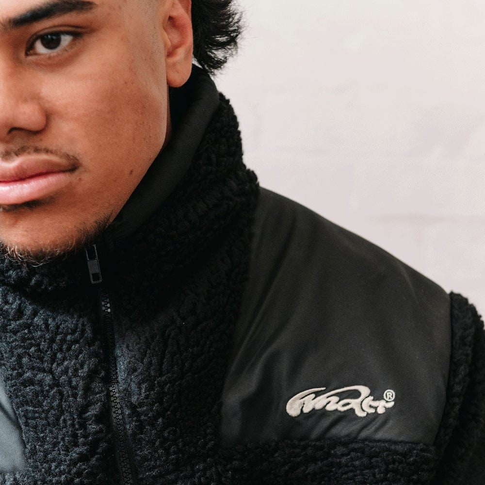 WNDRR In Check Sherpa Jacket - Black