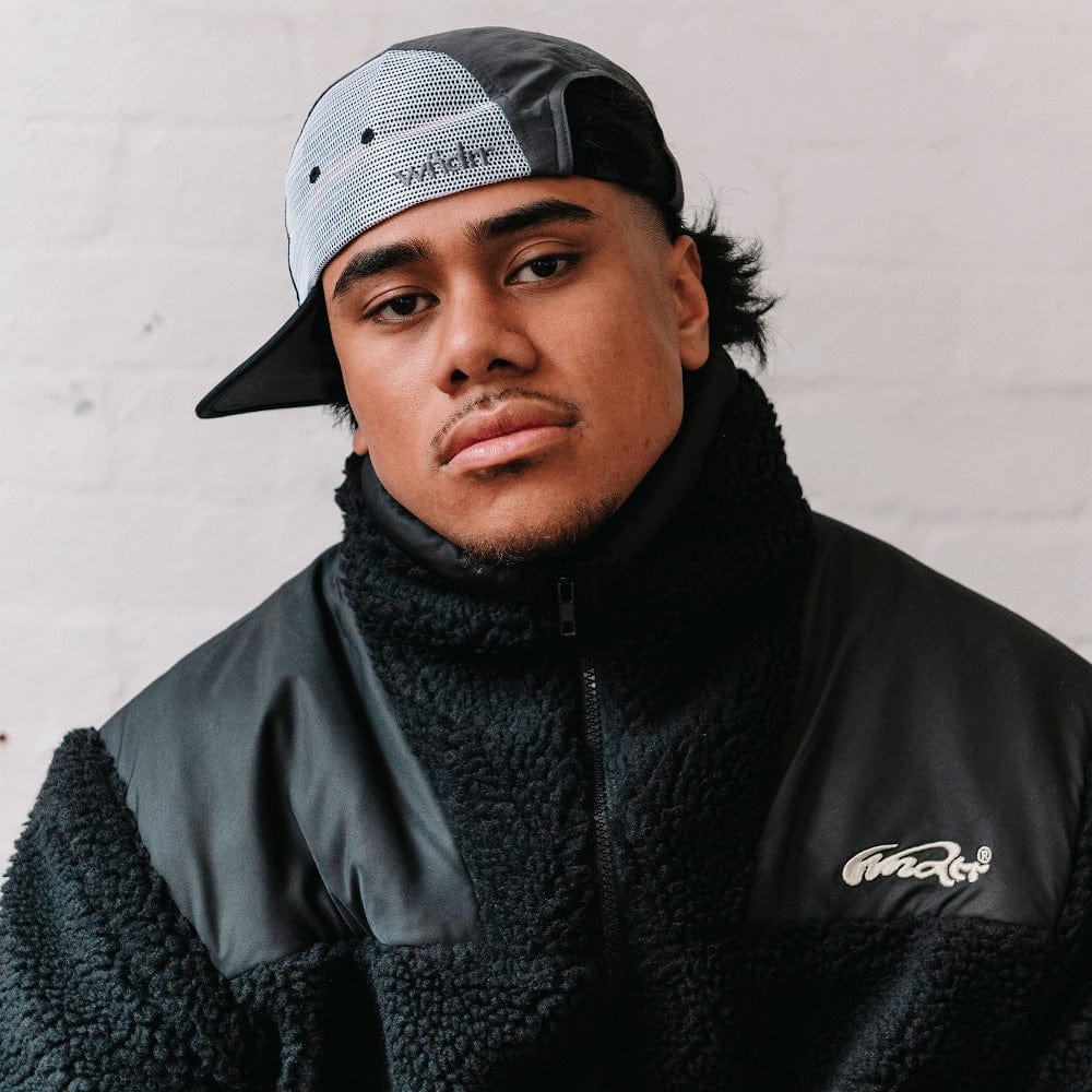 WNDRR In Check Sherpa Jacket - Black