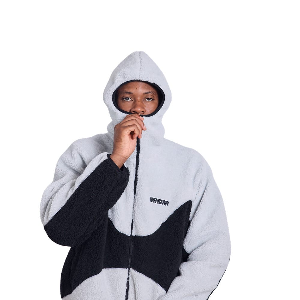 WNDRR Nimbus Fleece Jacket - Oyster / Black