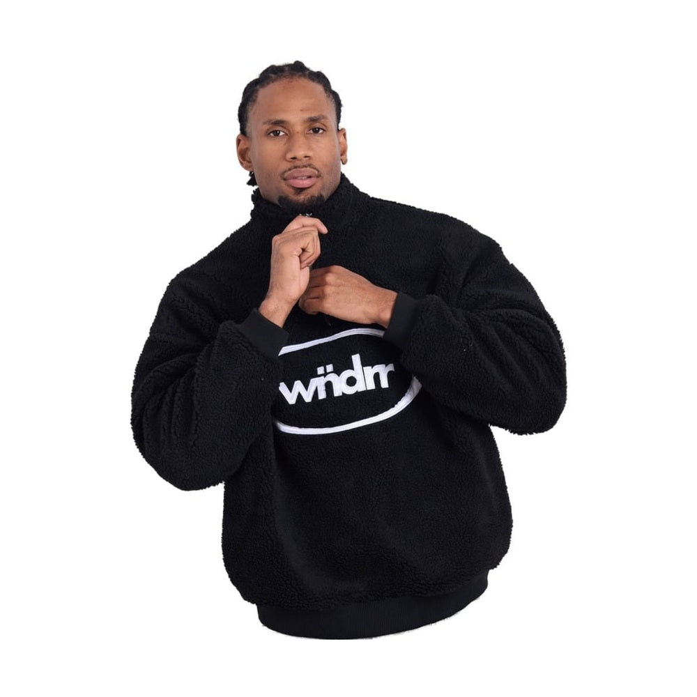 WNDRR Orbit 1/4 Zip Sherpa Fleece - Black