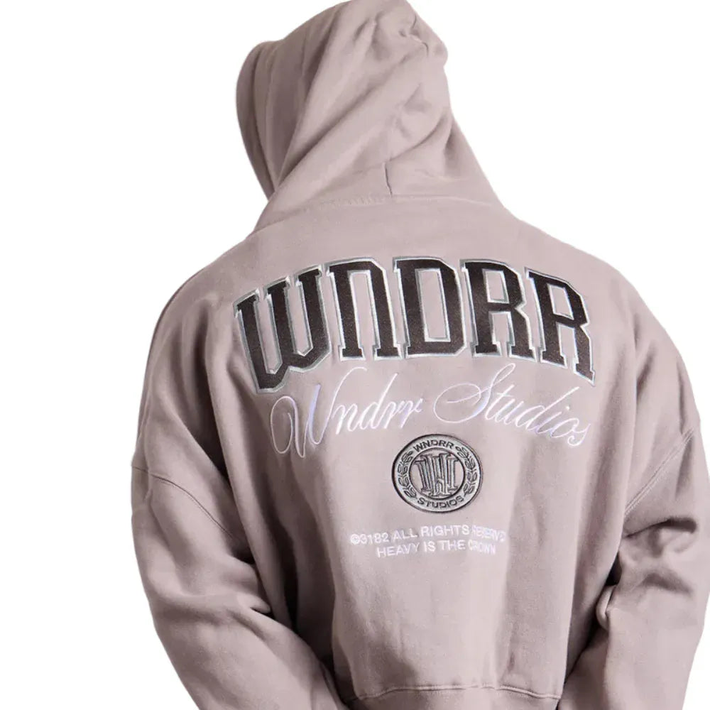 WNDRR Pavilion Cropped Hood Sweat - Moon Grey