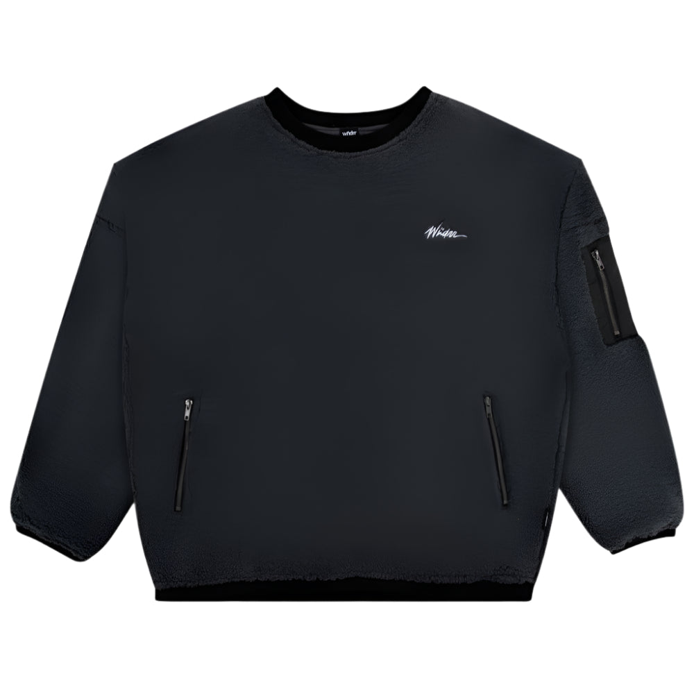 WNDRR Script Sherpa Pullover - Faded Black