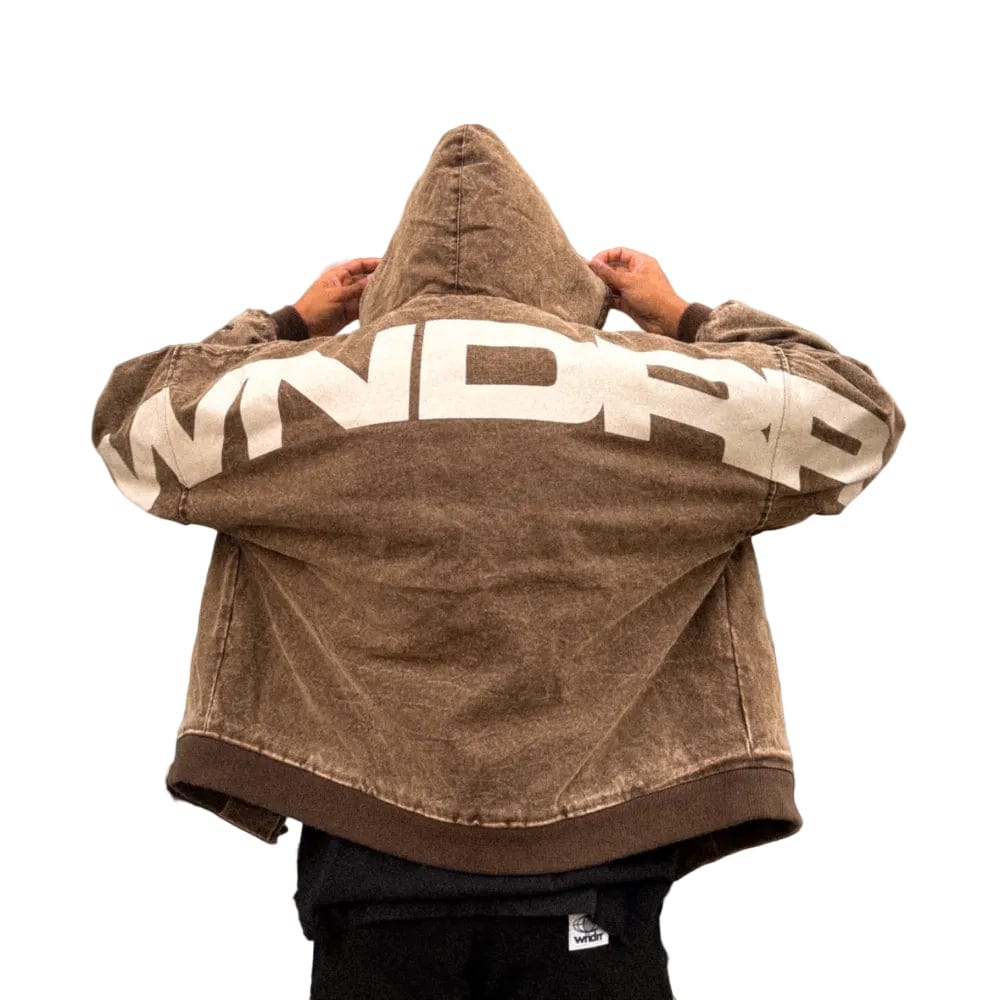WNDRR Stxller Hooded Work Jacket - Brown Denim