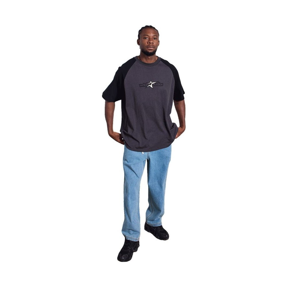 WNDRR Stxr Raglan Box Fit Tee - Grey / Black