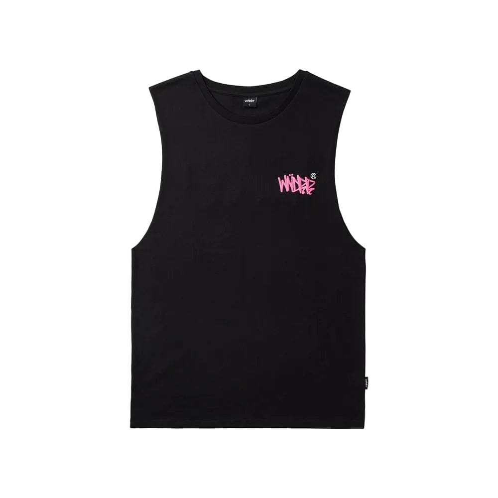 WNDRR Tagged Muscle Top - Black