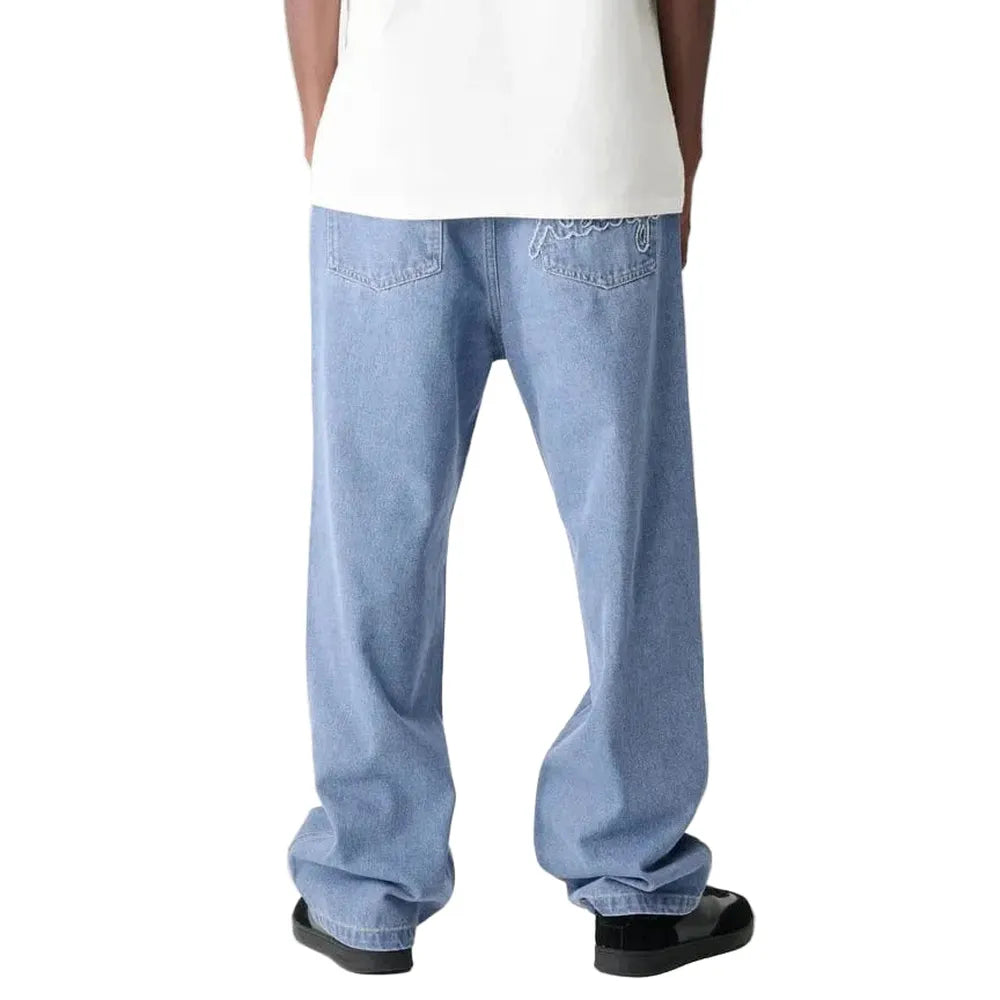 XLarge Script Baggy Bull Denim Pant - Mid Blue