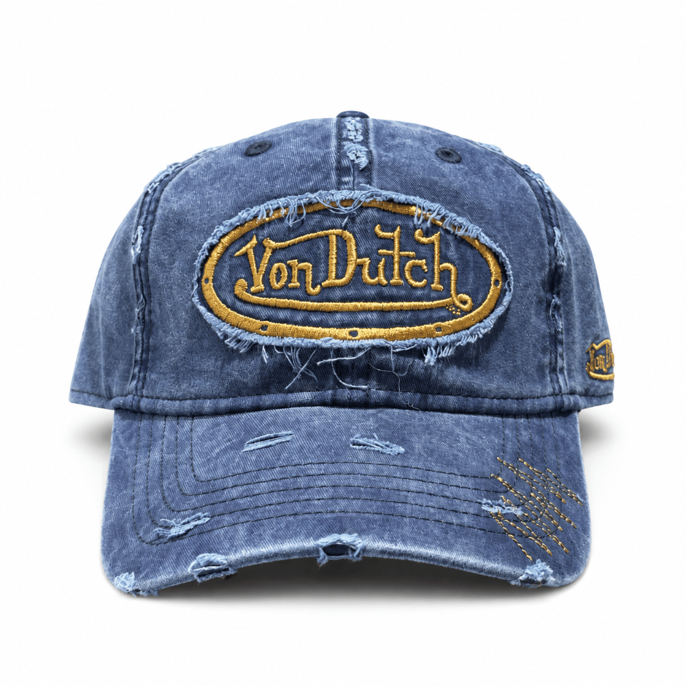 Von Dutch Destroyed Dad Cap - Washed Navy