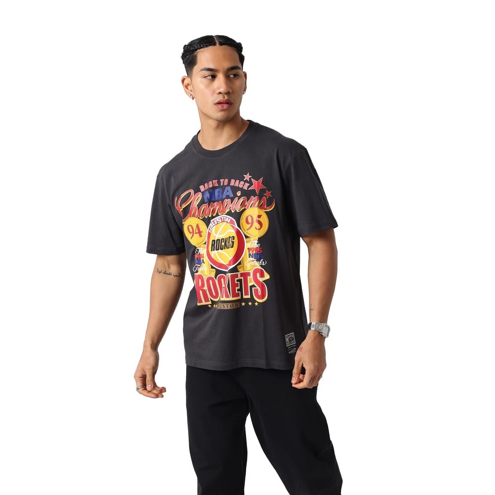 Mitchell & Ness Chasing Dreams Houston Rockets Tee - Washed Black