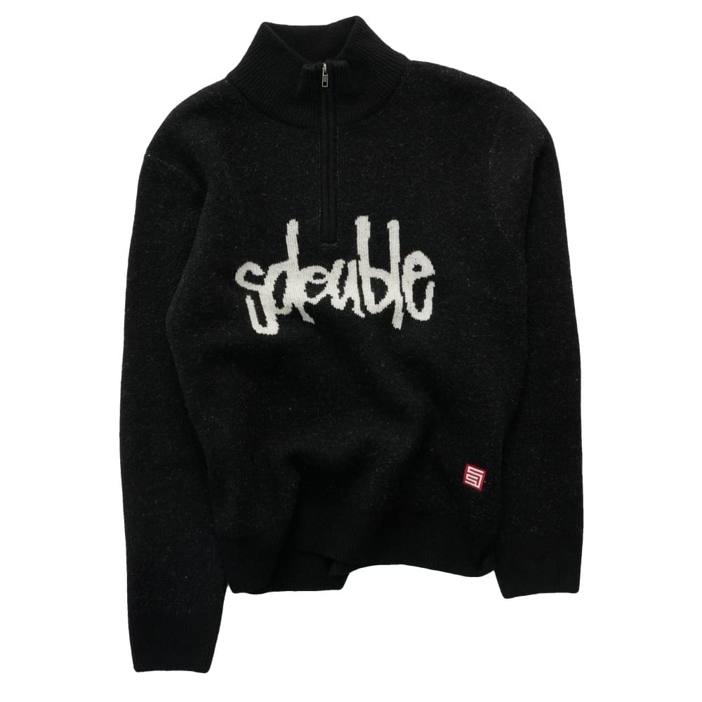 S / DOUBLE Marker Terry Quarter Zip - Black