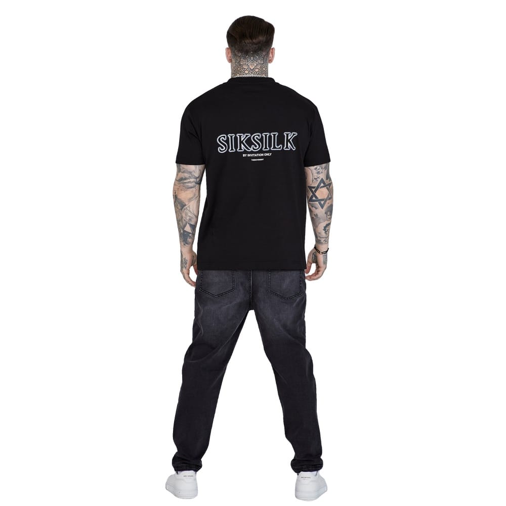 SikSilk Glow Graphic Tee - Black