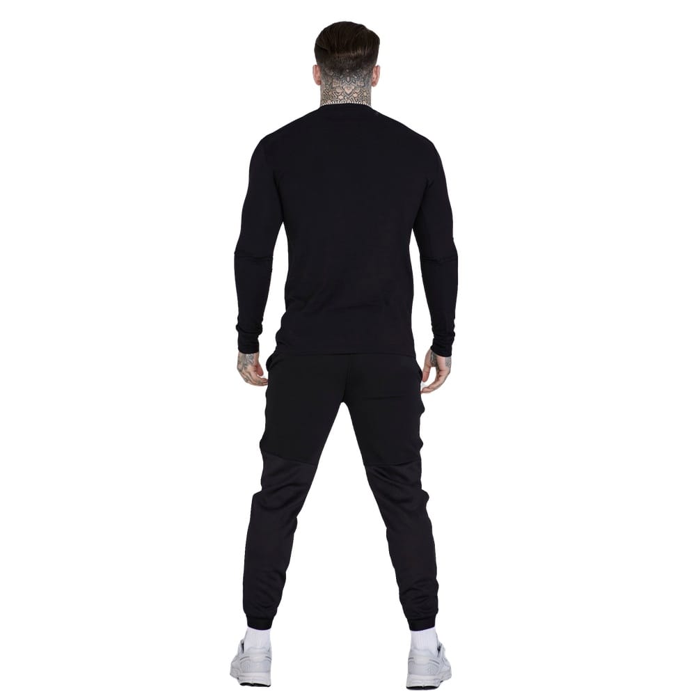 SikSilk Essentials Long-Sleeve Tee  - Black