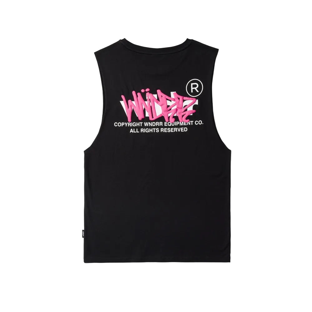 WNDRR Tagged Muscle Top - Black