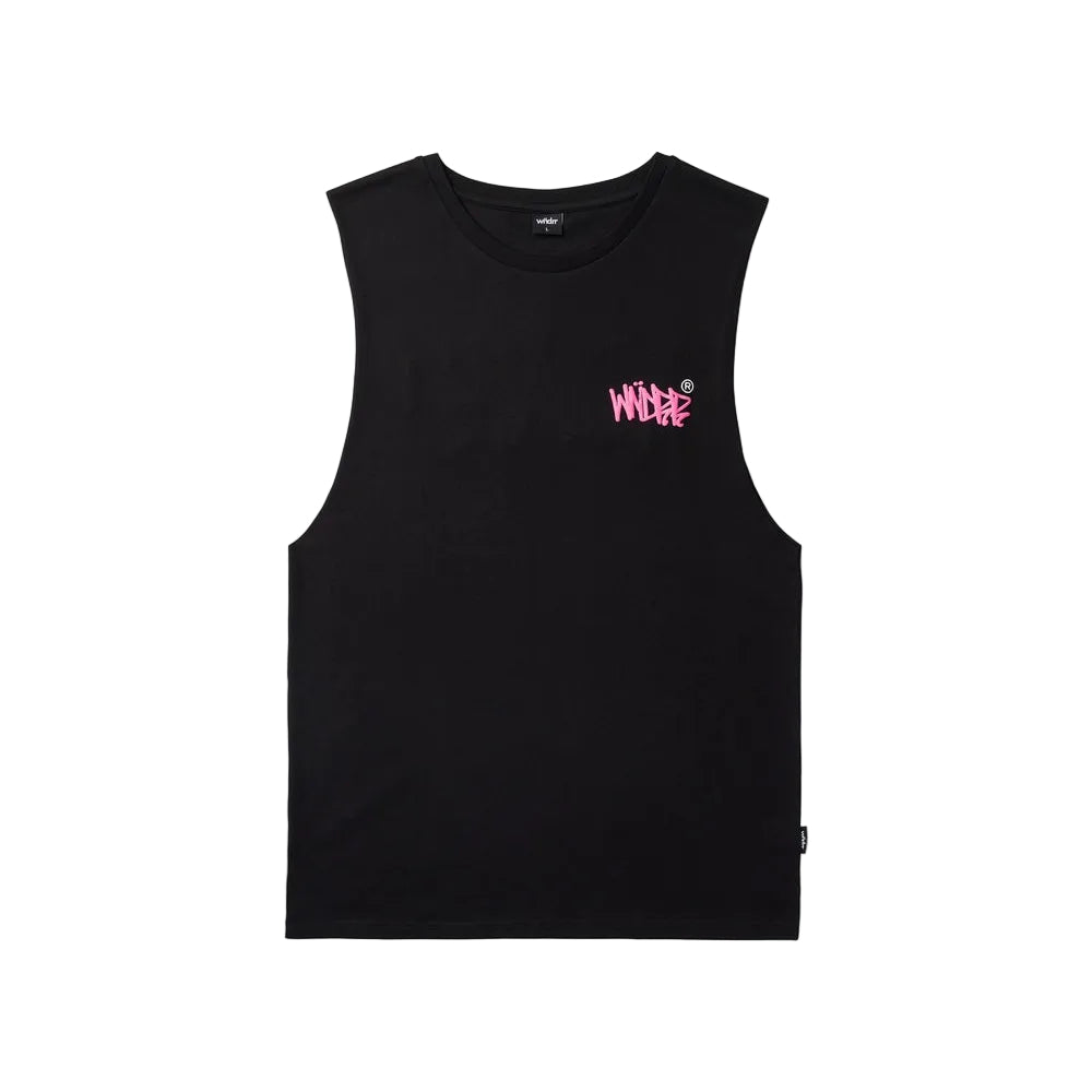 WNDRR Tagged Muscle Top - Black