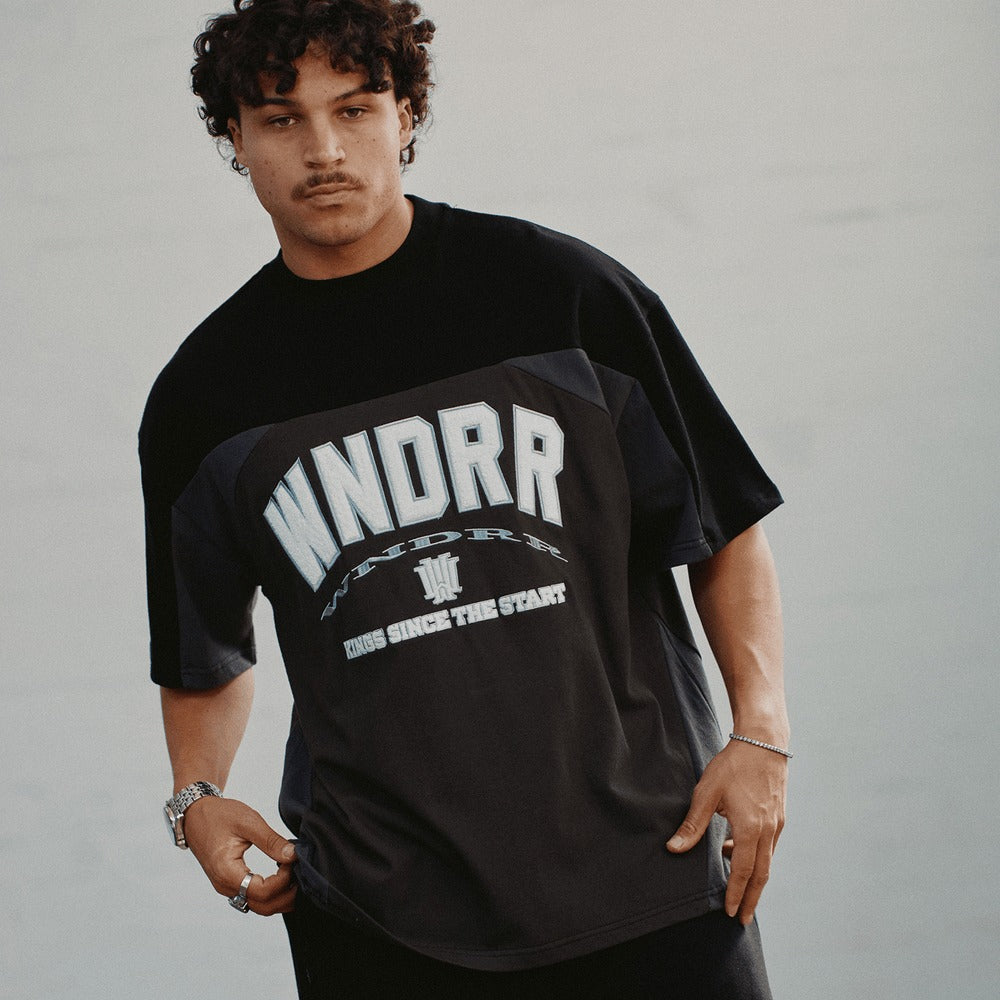 WNDRR Institute Panel Club Tee - Black/Black