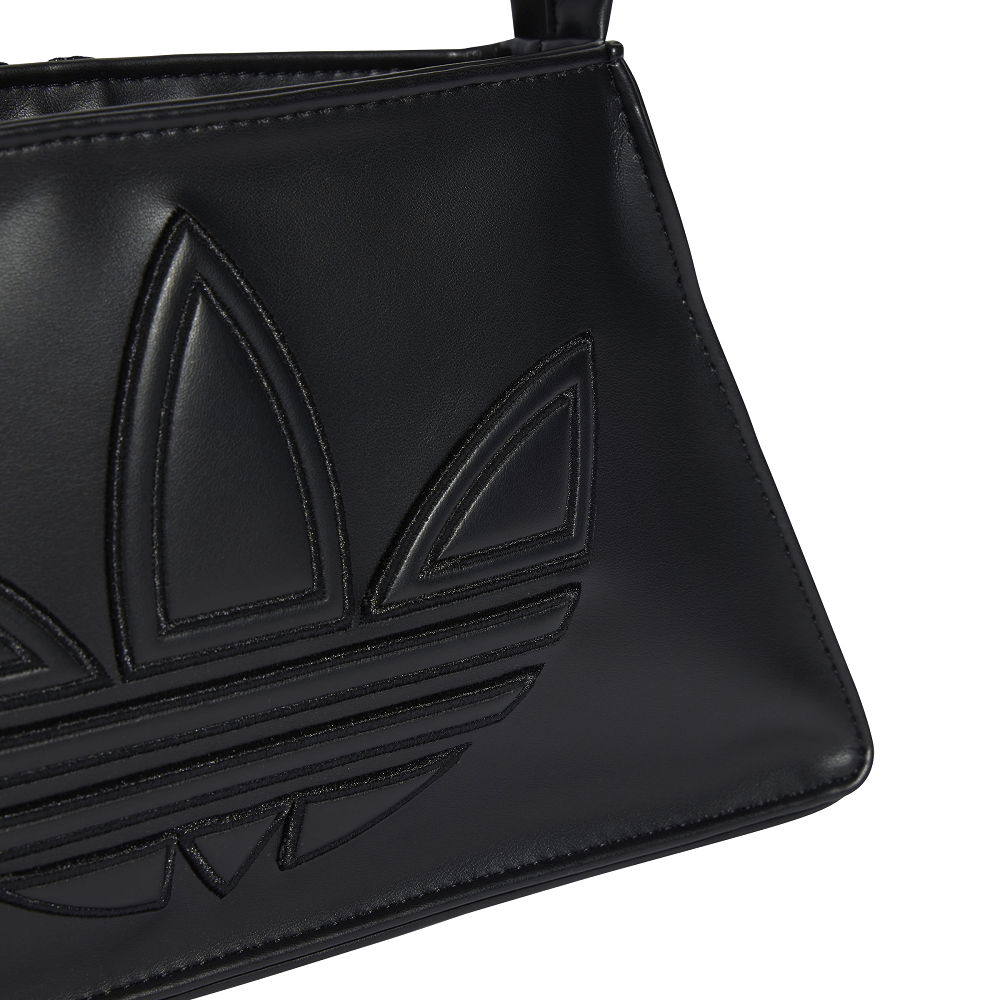 adidas Polyurethane Outline Trefoil Shoulder Bag - Black