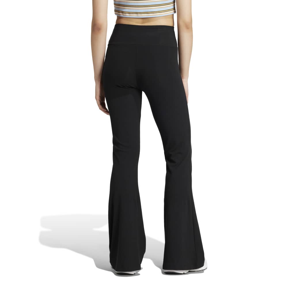 Adidas Womens Essentials Rib Flared Leggings - Black