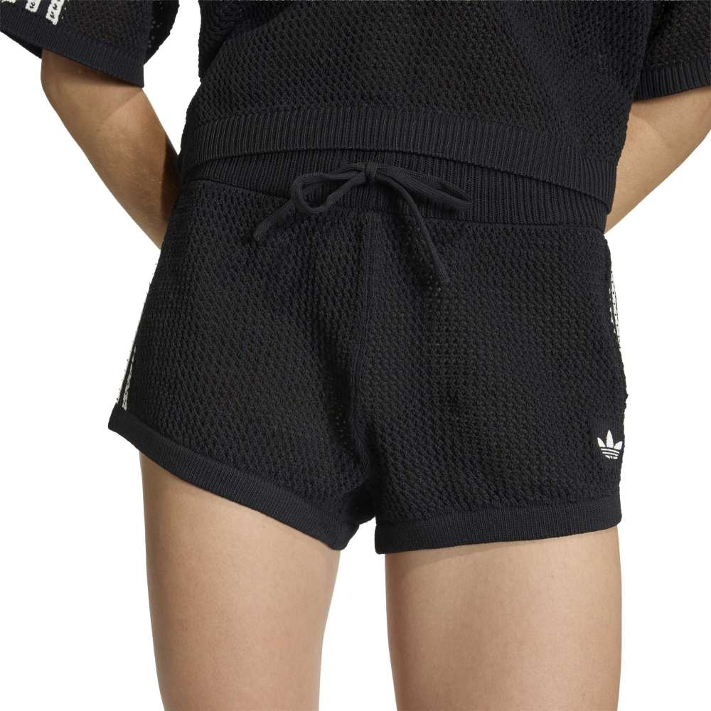 adidas Womens Knitted Crochet Short - Black