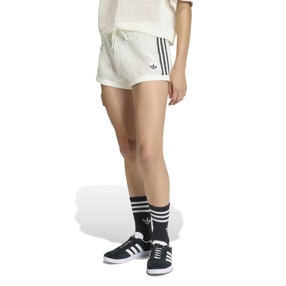 adidas Womens Knitted Crochet Short - Off White