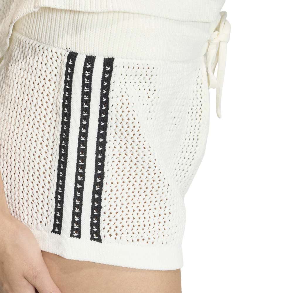 adidas Womens Knitted Crochet Short - Off White