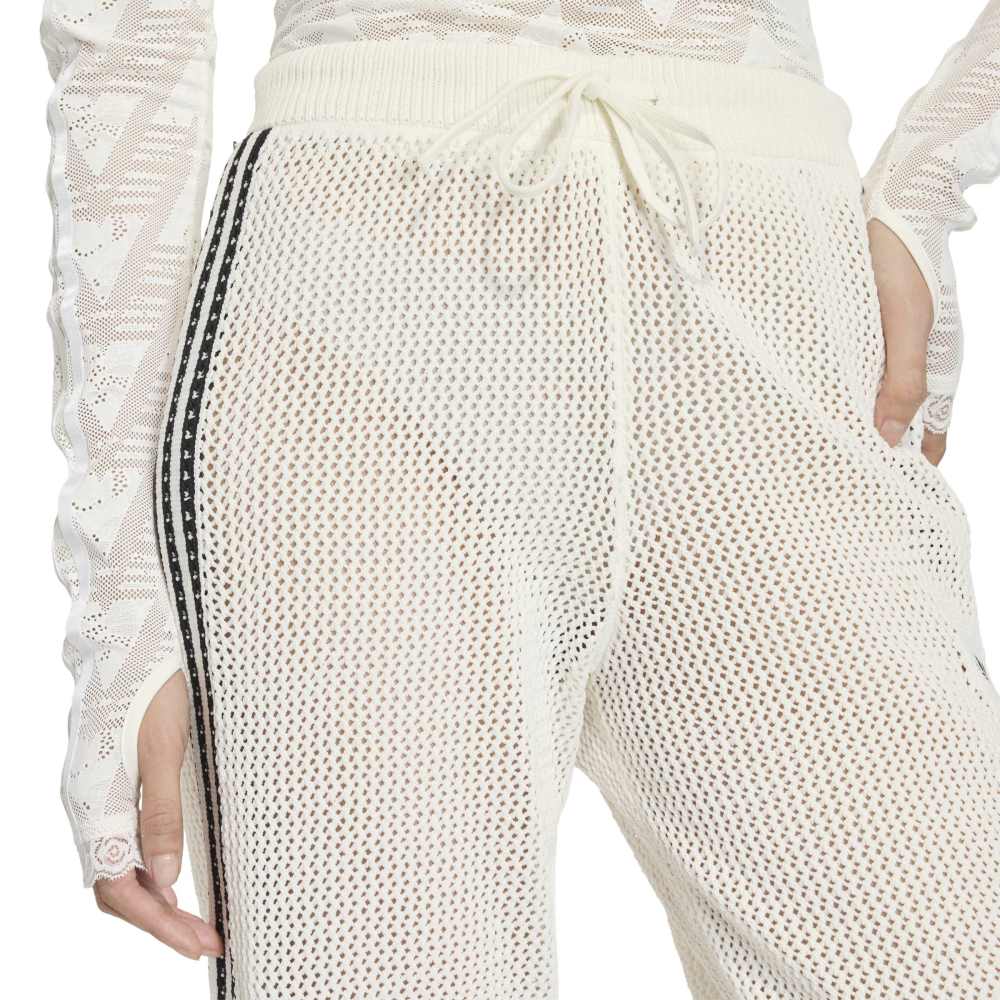 adidas Womens Knitted Crochet Track Pant  - Off White