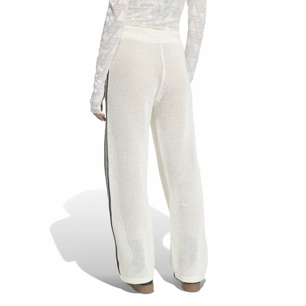 adidas Womens Knitted Crochet Track Pant  - Off White