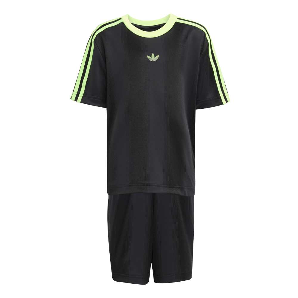adidas Childrens Tee Set - Black / Signal Green
