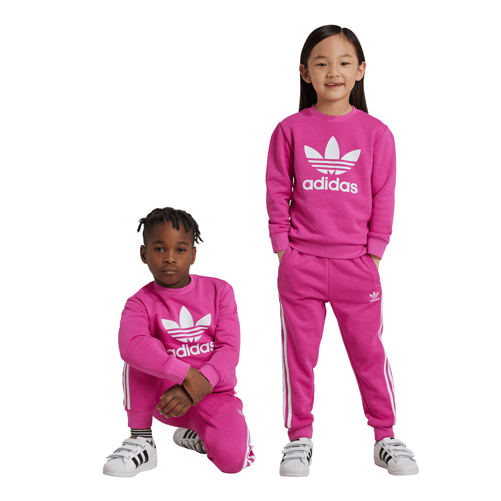 adidas Childrens Trefoil Crew Set - Semi Lucid Fuchsia