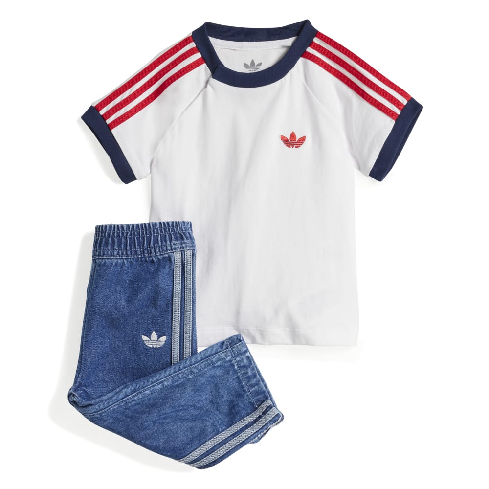 Adidas Infants Denim Tee Set - Medium Blue Denim / White